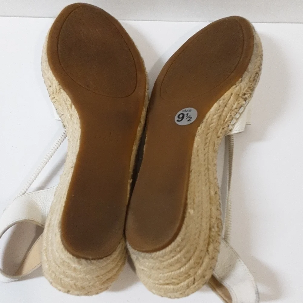 Alex Marie womens espadrille wedge sandals 9.5us leather Casual White Beach